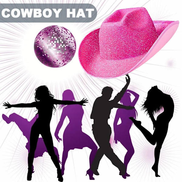 Western Cowboy Hatt Hat SVART Black