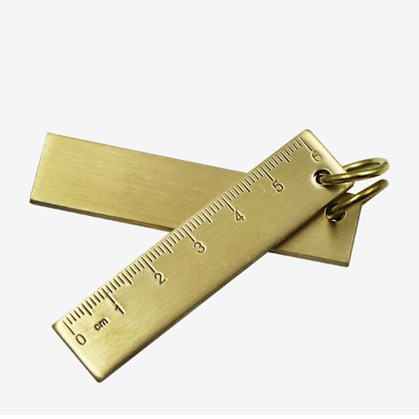 2stk linjal nøkkelring Metall linjal Målelinjal 2PCS