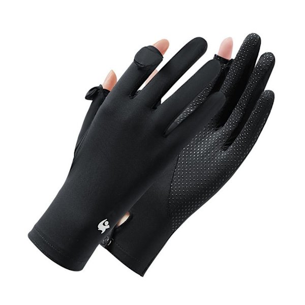Ice Silk Gloves Anti-UV Handsker SORT black
