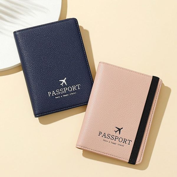 RFID Læder Paspose Pas Holder SORT Black