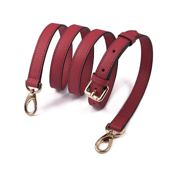 Handväska med rem i äkta läder Bälten WINE RED&GULD wine red&gold