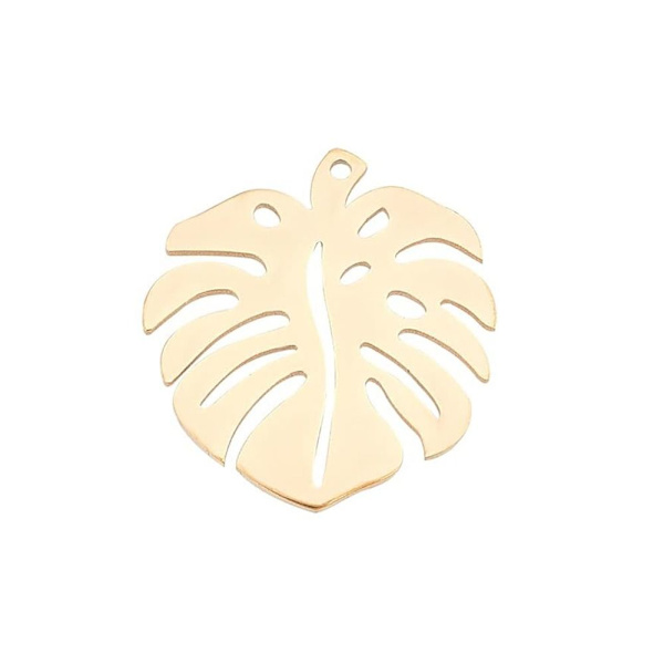 Blad Charms Rustfrit stål blad GULD GULD gold