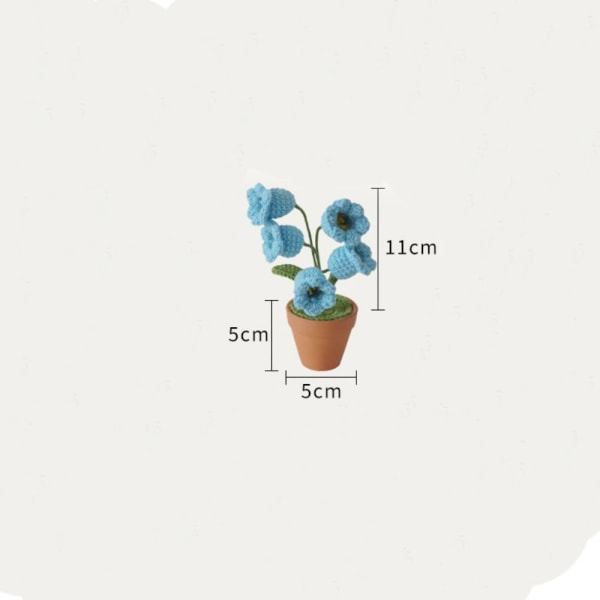 Bell Orchid Simulert grønn plante BLÅ blue