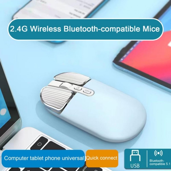 2,4G trådløs mus med dobbel modus ROSA Pink