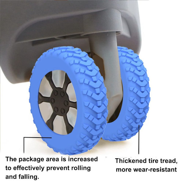 8 STK/Sæt Rejse Bagage Caster Sko Kuffert Hjul Beskyttelse blue 8pcs-8pcs