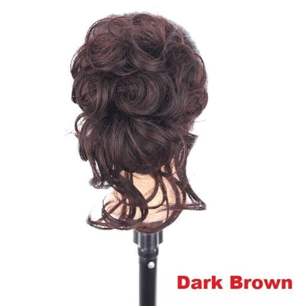 Messy Bun -hiuslisäke -hiuspihdit TUMMANRUSKEA dark brown