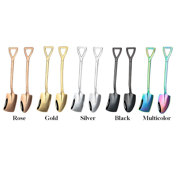 5 Stk Kaffeskje Spade Teskje FLERFARGE SPISS SPISS Multicolor Pointed-Pointed