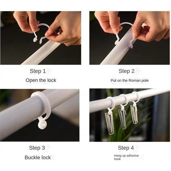 20 st Duschdraperikrokar Gardinringar Duschdraperiringar White 20 Pcs-20 Pcs