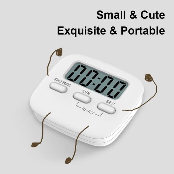 Digital Timer Nedtællingsur - HVID White