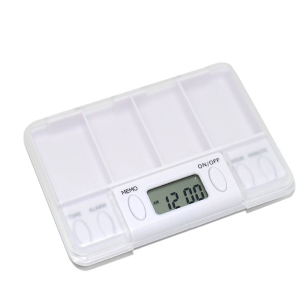 Pill Box 4 Grid VIT White