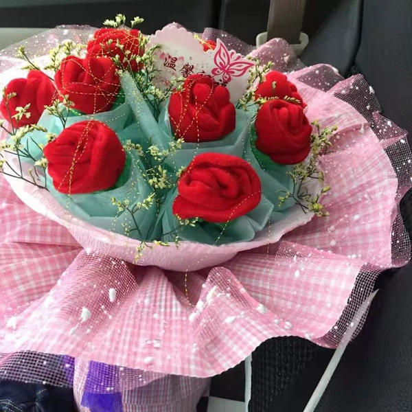 2stk Rose Blomster Gardinspænde HIMMELBLÅ sky blue