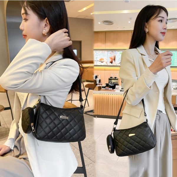 Taske med Pouch Underarm Taske BRUN brown