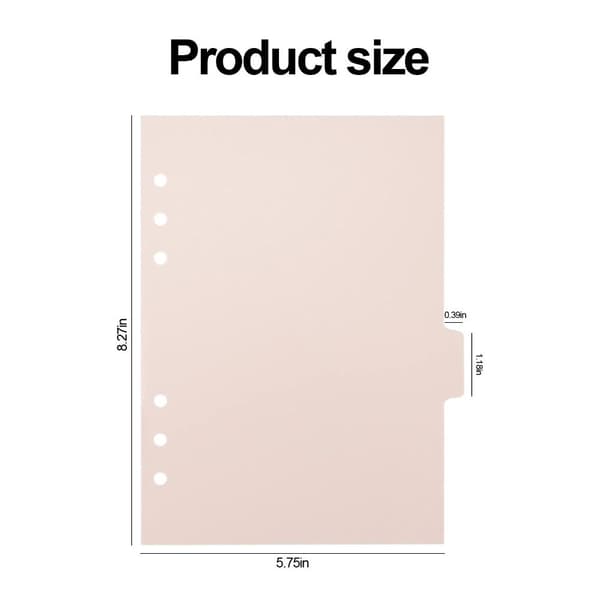 6 STK Binder Indeks Indeks Side Faner Binder Indeks Inddeler