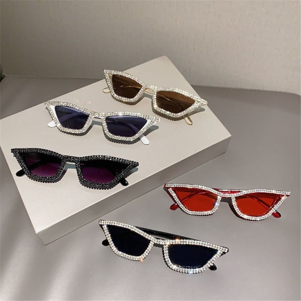 Cat Eye Solbriller Glitter Solbriller SORT-SORT SORT-SORT Black-Black