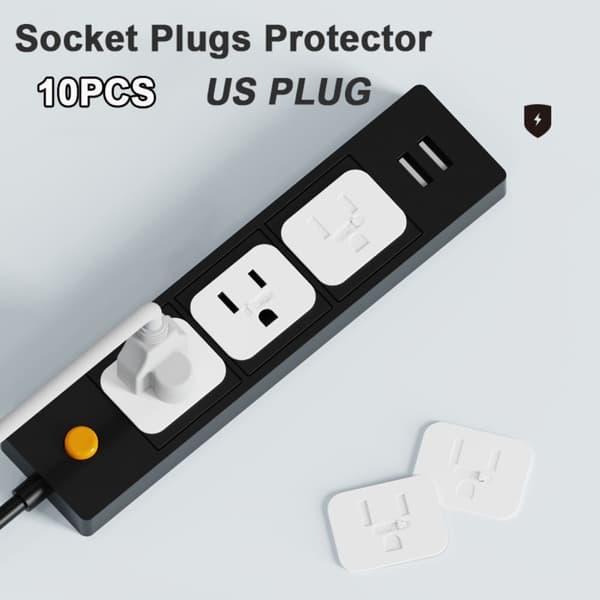 10 stk. stikkontakter Protector Plug Guard US 2 hull US 2 hull US 2 Hole