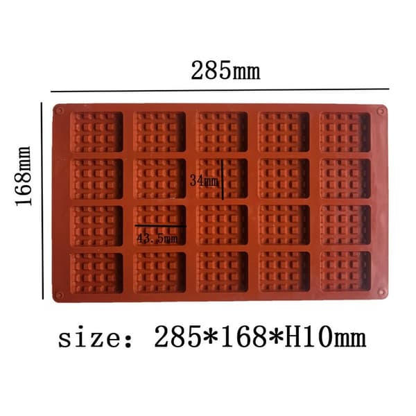 Vaffelform Sjokoladeform SQUARE 20 CAVITY SQUARE 20 CAVITY Square 20 Cavity