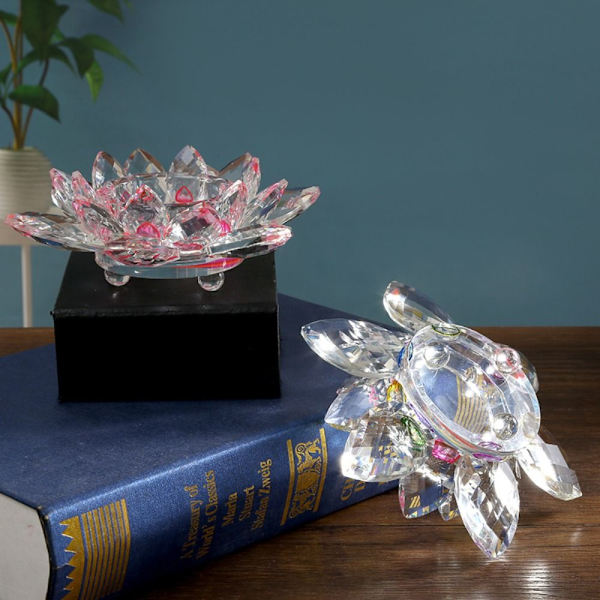 Kristall Lotus Flower Figurine Lotus Flower Ornament TRANSPARENT transparent