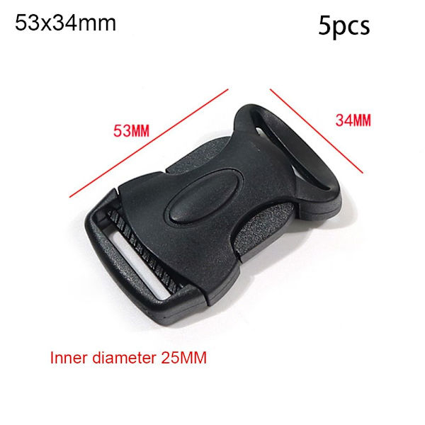 5 stk. Side Release Spenner Buede Spenne 53X34MM 53x34mm