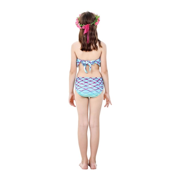 3 stk Kids Mermaid Tail Bikini Sett B-150CM B-150CM B-150CM