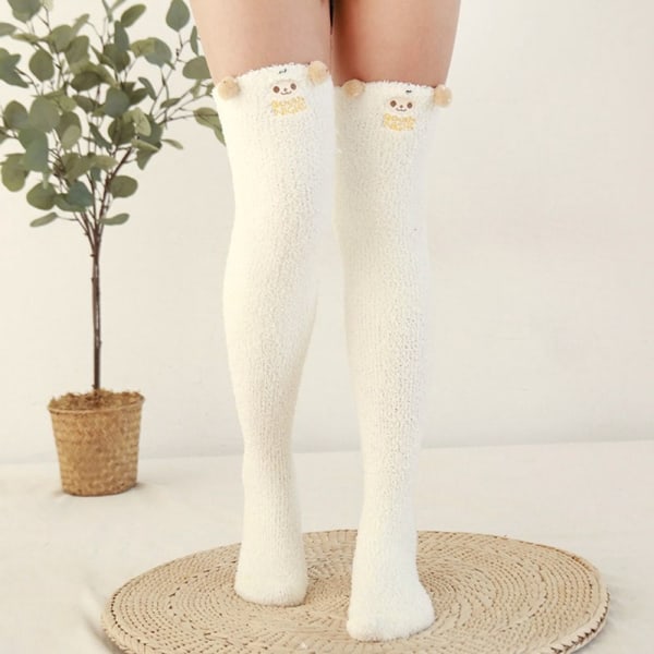 Coral Feece Sock Modeling Kne Sokker STYLE 7 STYLE 7 Style 7