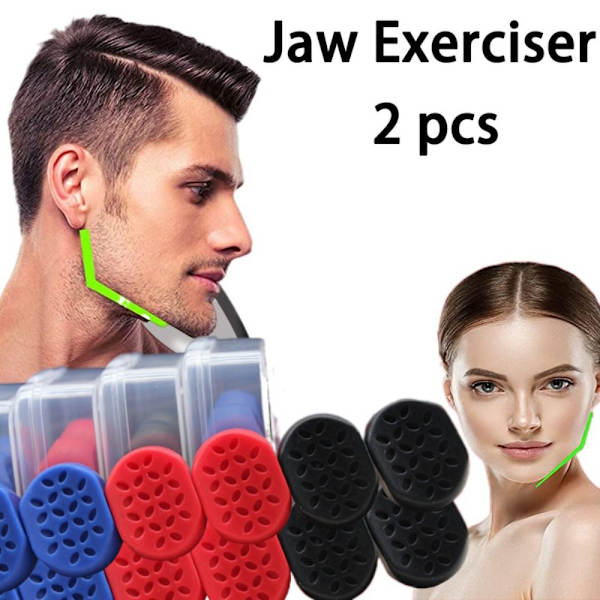 2stk Jaw Exerciser Jaw Line Exerciser SORT 60LBS Black 60lbs