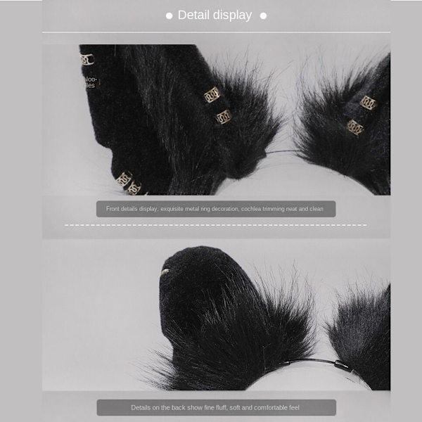 Wolf Ears Hovedbeklædning Lolita Pandebånd SORT 2 2 black 2-2