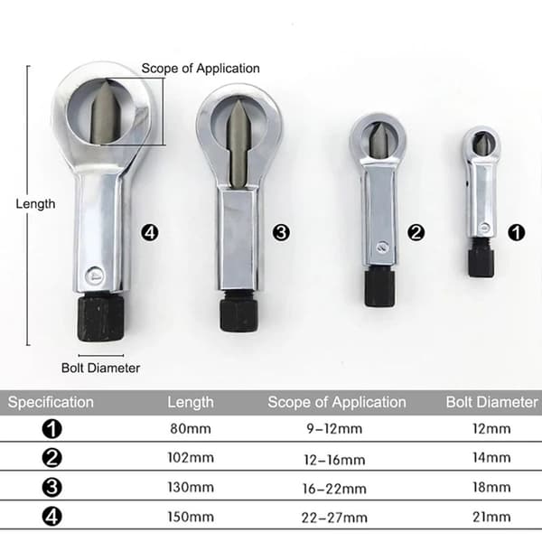Muttere Splitter Mutter Breaker Tool 4STK/SETT 4STK/SETT 4pcs/set