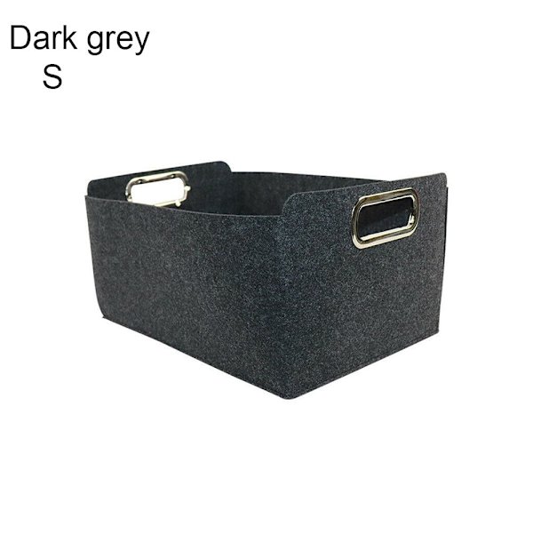 Filt Förvaringskorg Kläder Organizer Diverse Behållare MÖRK Dark grey S