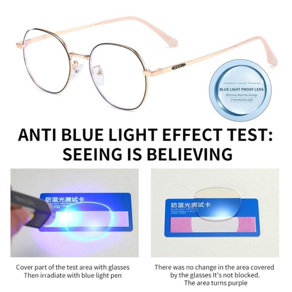 Anti-Blue Light Lasit Ylisuuret silmälasit SILVER SILVER Silver