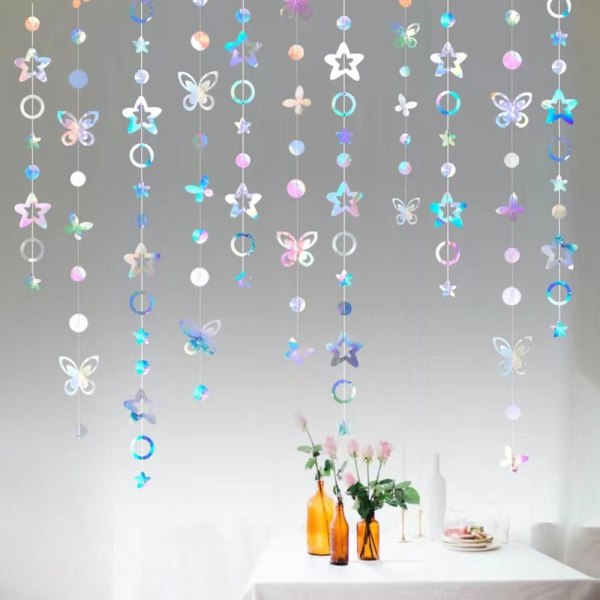 Hängande skimrande banderoller Star Butterfly Garland ROSE GULD rose gold 3m-butterfly-3m-butterfly