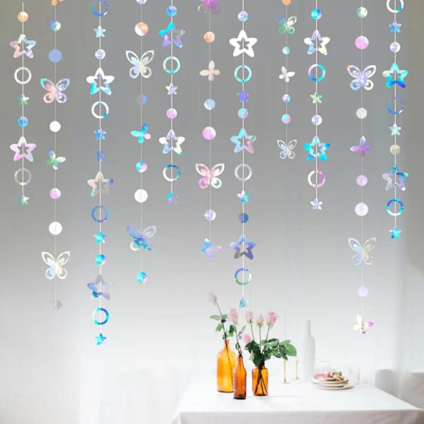 Riippuvat värikkäitä bannerit Star Butterfly Garland GOLD gold 3m-butterfly-3m-butterfly