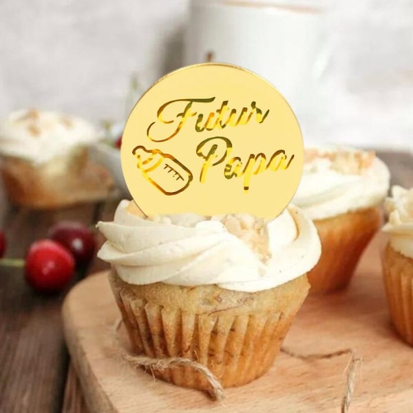 10stk Cake Top Flagg Cupcake Topper GULL Gold