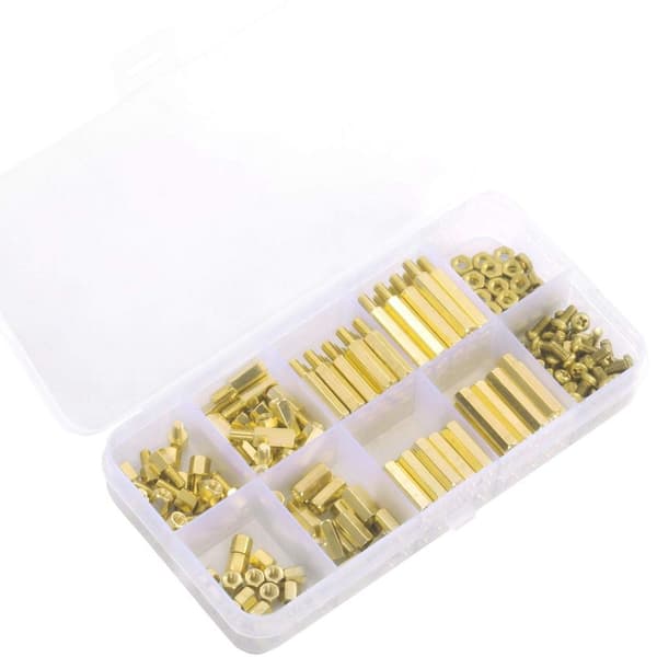 180 st Hex Mässing Spacer Sortiment Kit Standoff skruvmutter