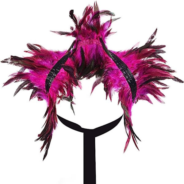 Höyhenviitta Feather Shawl ROSE RED Rose red