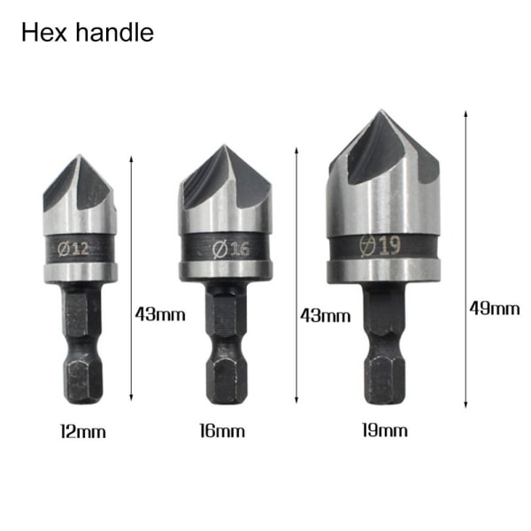 Forsenkende borkrone Avfasing Cutter HEX HANDLE HEX HANDLE Hex handle