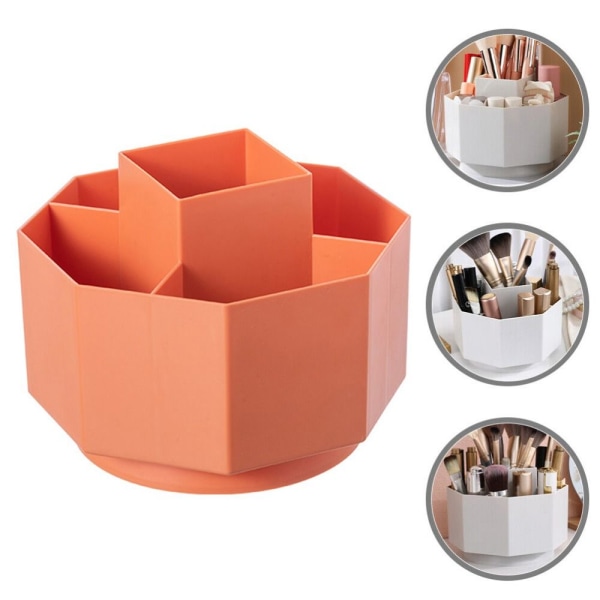 Rotary Pen Holder Stationery Organizer ORANGE Orange