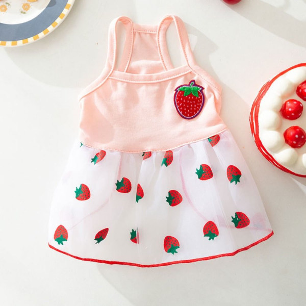 Cat Floral Dress Pet Fresh Skirt PINK M pink M