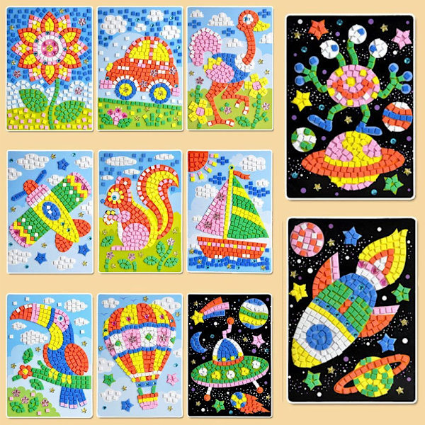 2PCS 3D Mosaics Pussel ritleksaker UFO UFO