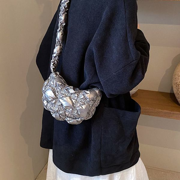 Quiltade plisserade Cloud Bags Crossboby axelväska 2 2 2