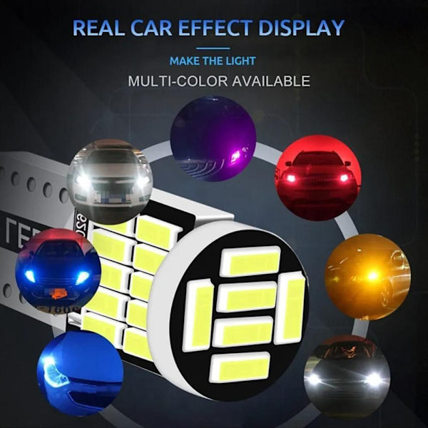 10st Bil LED-lampa LED-signalljus VIT white