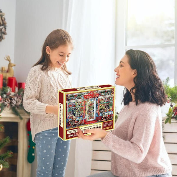 1008 Brikker Julekalender Puslespil Legetøj Julekalender Nedtælling