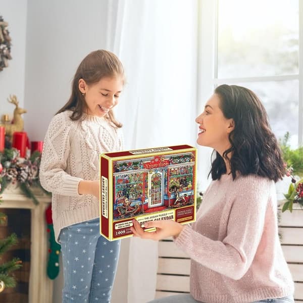 1008 Brikker Julekalender Puslespill Leker Jule Nedtelling