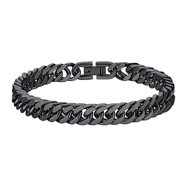 Link Chain Miami Cuban Armbånd SORT 21CM black 21CM