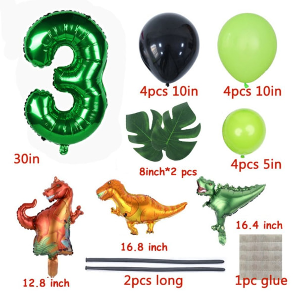 Dinosaurusteema Ilmapallot Sarjakuva Dragon Column 3 3 3