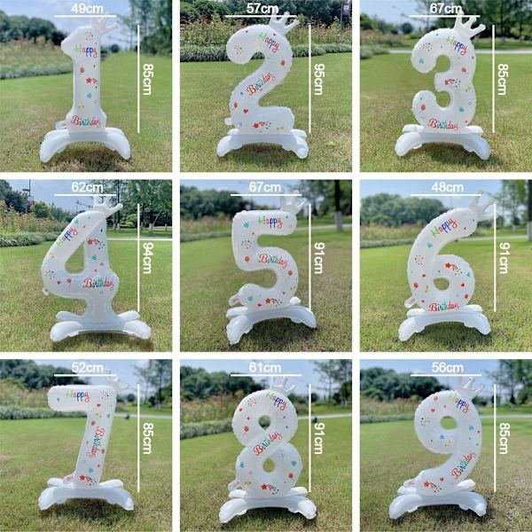 2stk kronestående digital ballong NUMMER-9 NUMMER-9 Number-9