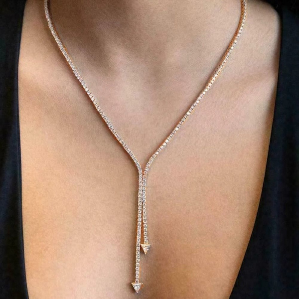 Full Rhinestone Chain Choker Diamond Statement Halsband GULD Gold Style 4-Style 4