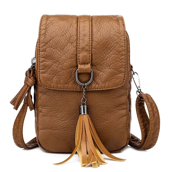 Liten axelremsväska Messenger-väska BRUN brown