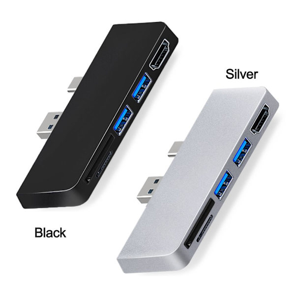 Dockningsstation USB 3.0 HUB för Microsoft Surface Pro 7 Black