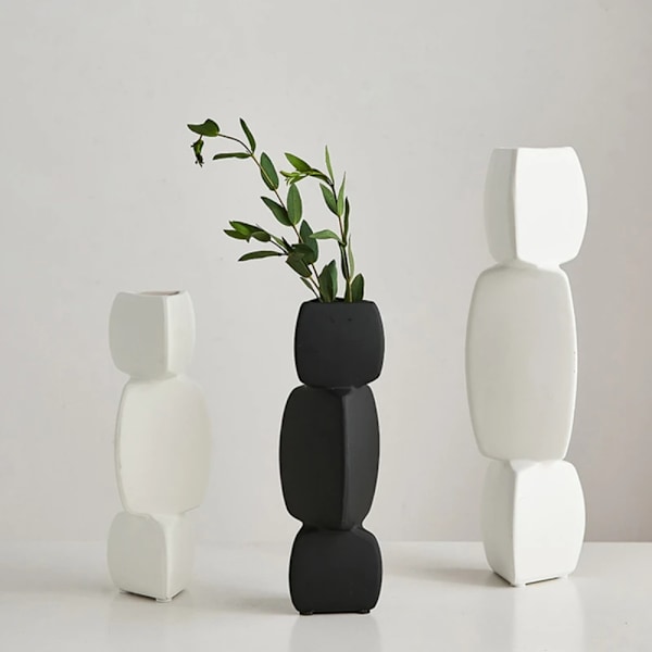 Minimalistisk Vase Svart Vase HVIT A A white A-A