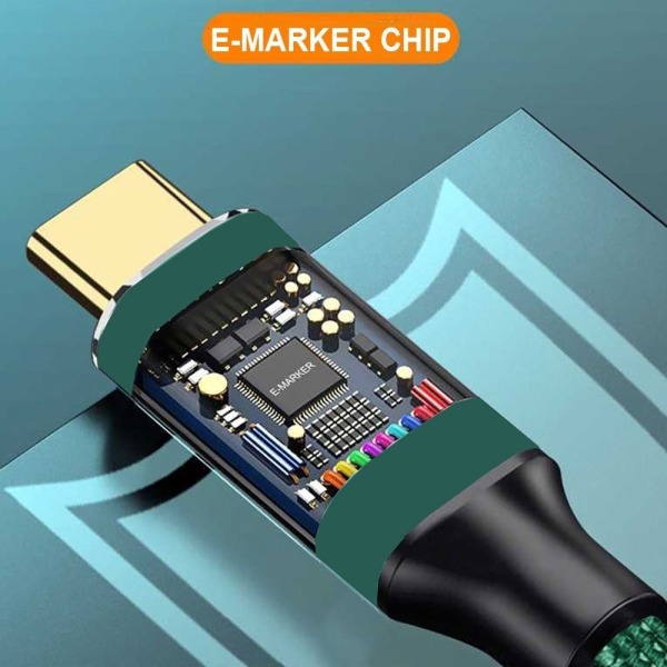 120W hurtigladekabel USB Type-C-ledning 0,5M 0.5m